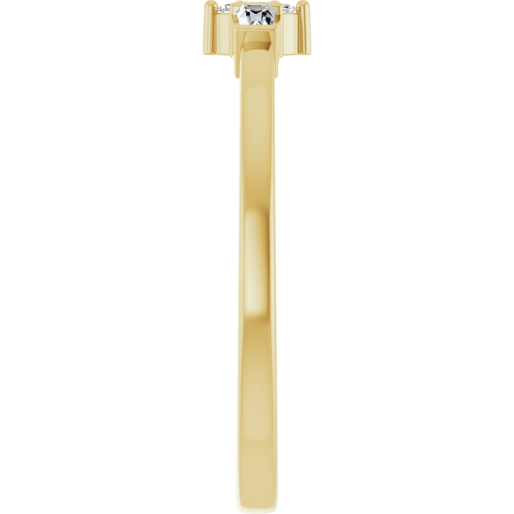 14K Yellow Gold 1/6 CTW Natural Diamond Semi-Set Stackable Ring