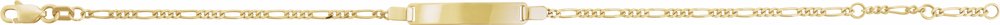 14K Yellow Gold Adjustable Figaro Adjustable Identification 6-7" Bracelet