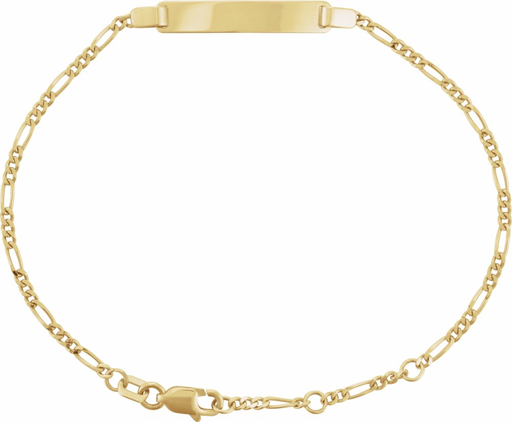 14K Yellow Gold Adjustable Figaro Adjustable Identification 6-7" Bracelet