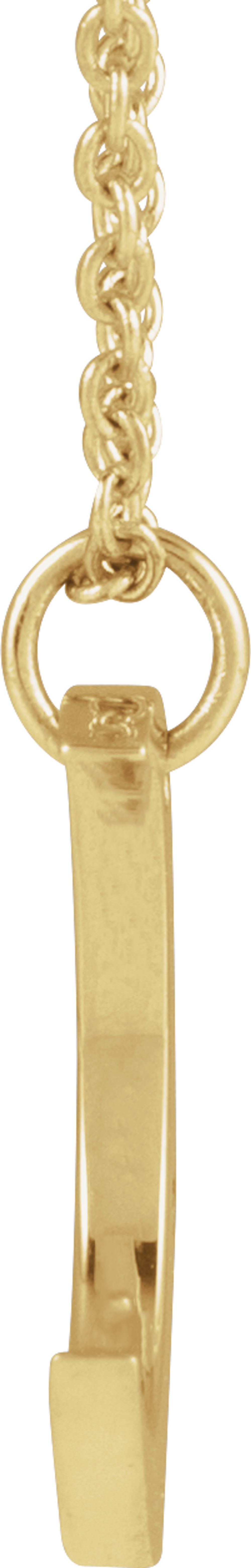 14K Yellow Gold .01 CT Natural Diamond Crescent Moon 16-18" Necklace