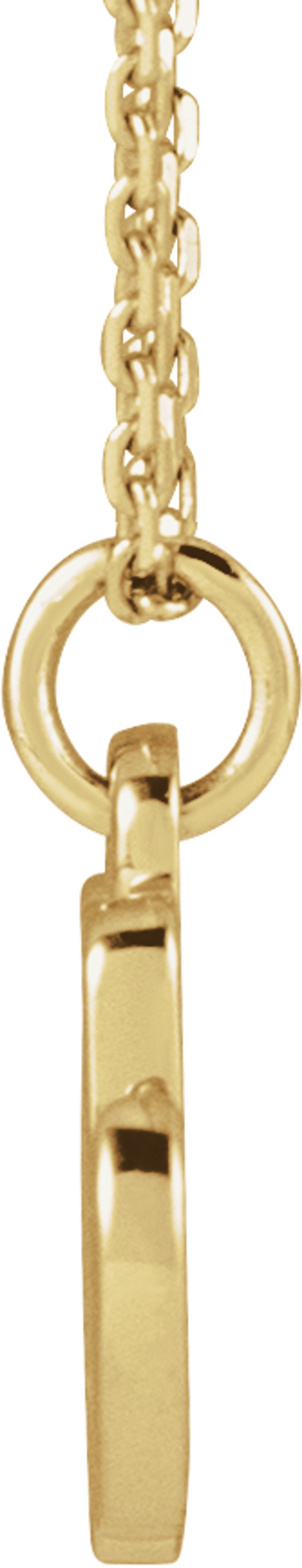 14K Yellow Gold Petite Initial M 16" Necklace