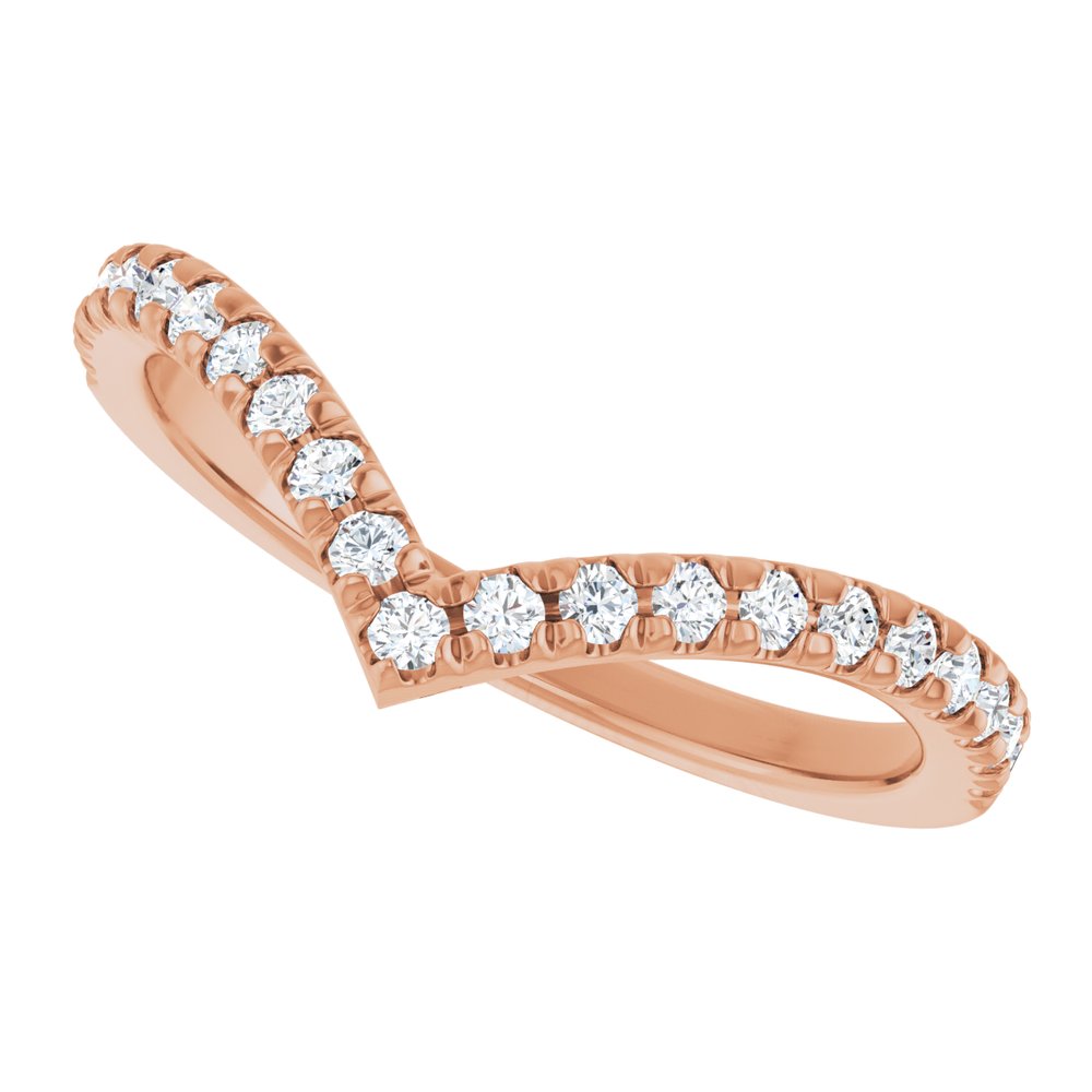 14K Rose 1/4 CTW Lab-Grown Diamond Contour Band