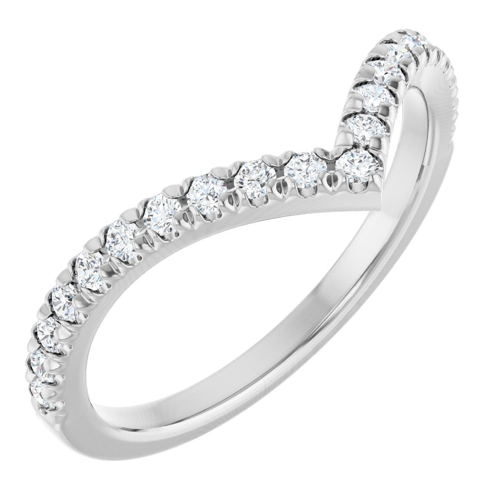 14K White Gold 1/4 CTW Natural Diamond Contour Band