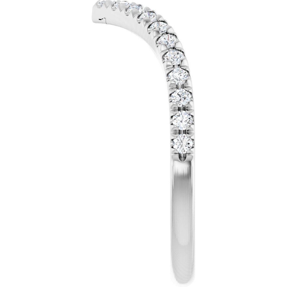 14K White Gold 1/4 CTW Natural Diamond Contour Band