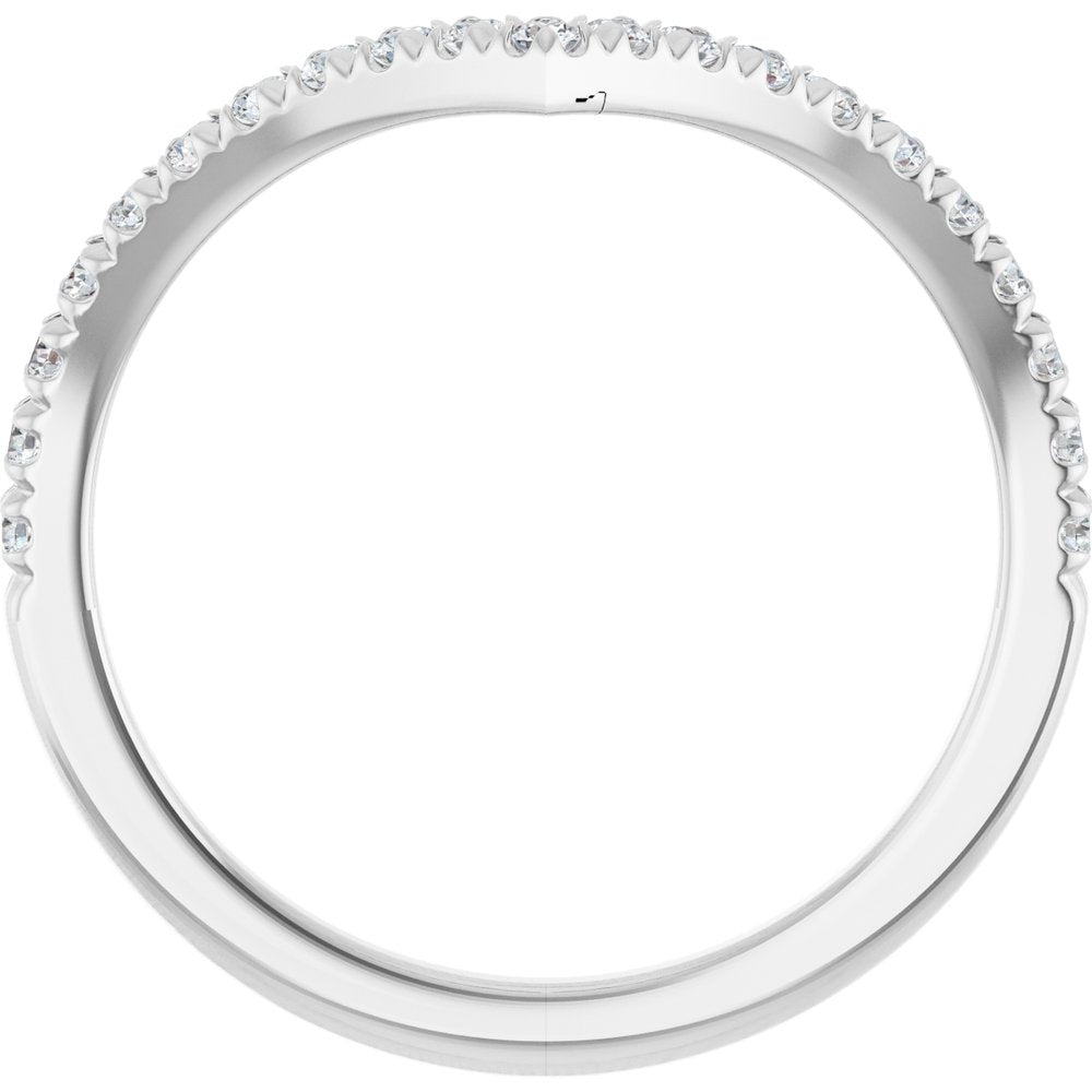 14K White Gold 1/4 CTW Natural Diamond Contour Band