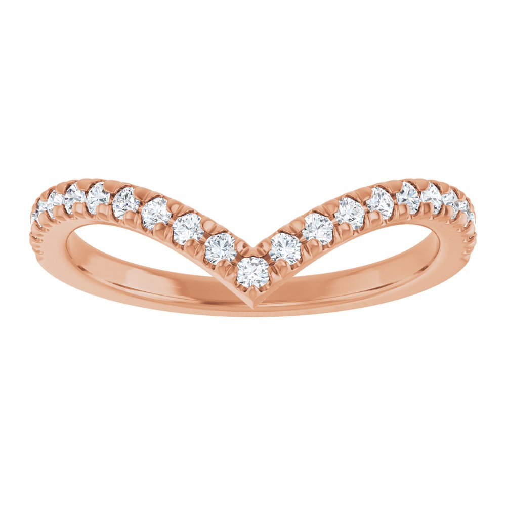14K Rose 1/4 CTW Lab-Grown Diamond Contour Band