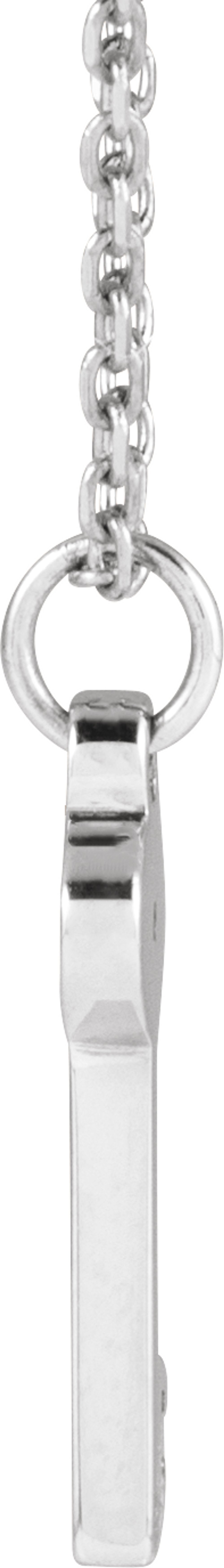 Sterling Silver .0025 CT Natural Diamond Key 16-18" Necklace