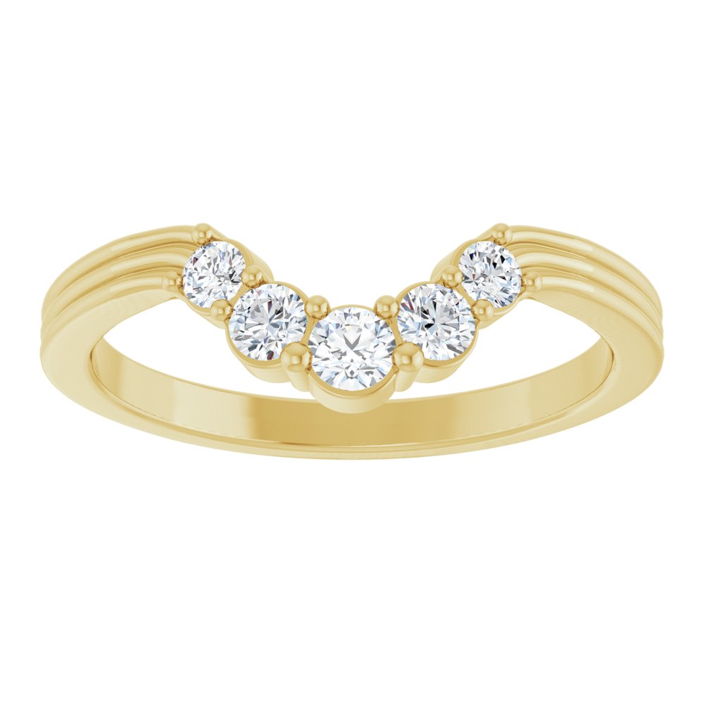 14K Yellow Gold 1/4 CTW Lab-Grown Diamond Contour Band