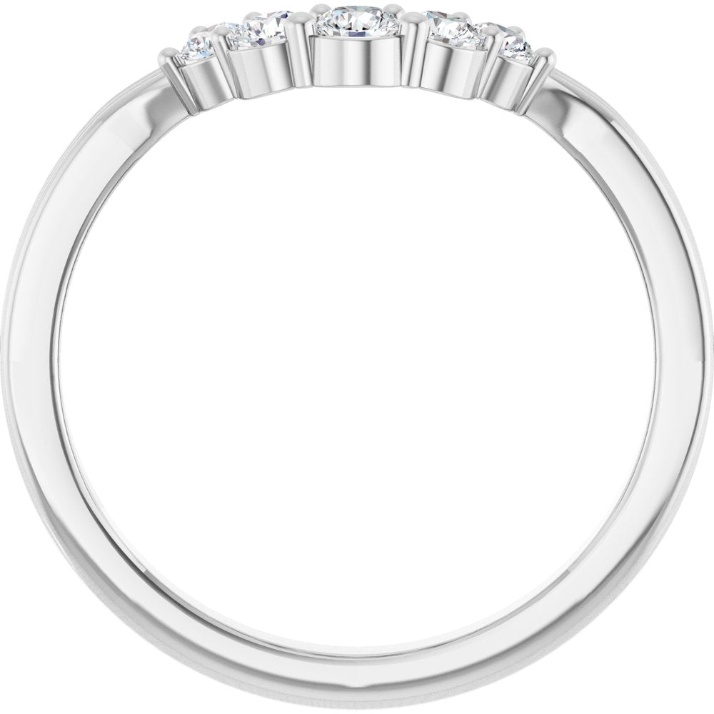 14K White Gold 1/4 CTW Lab-Grown Diamond Contour Band