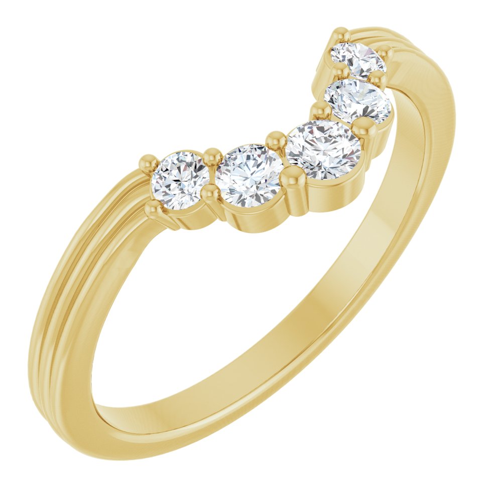 14K Yellow Gold 1/4 CTW Lab-Grown Diamond Contour Band