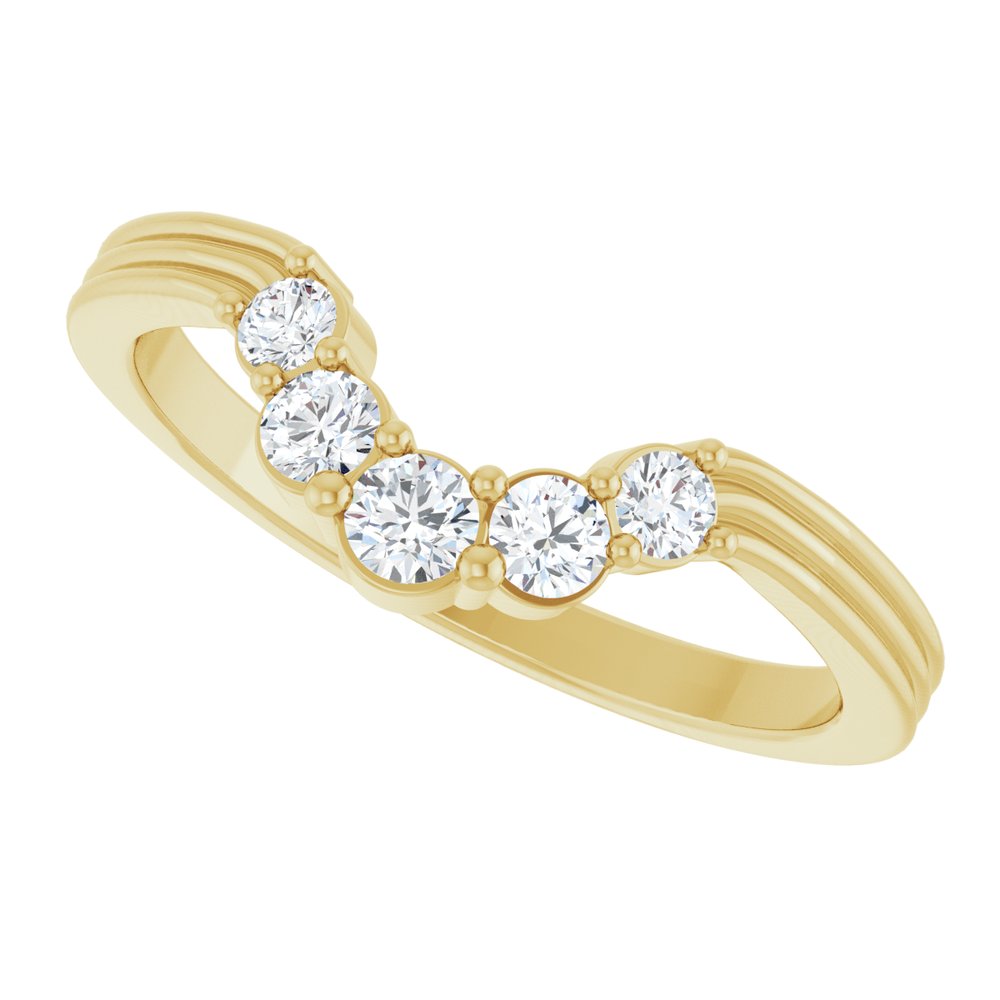 14K Yellow Gold 1/4 CTW Lab-Grown Diamond Contour Band