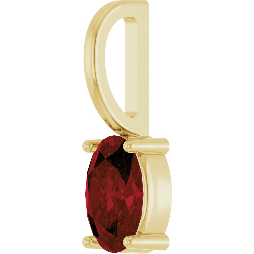 14K Yellow Gold 6x4 mm Natural Mozambique Garnet Charm/Pendant