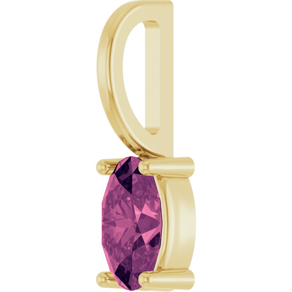 14K Yellow Gold 5x3 mm Natural Pink Tourmaline Charm/Pendant