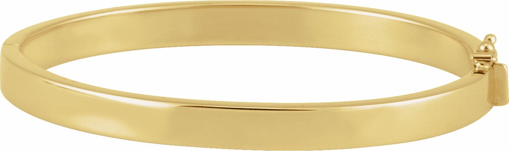 14K Yellow Engravable 6 mm Tube Hinged Bangle 7" Bracelet