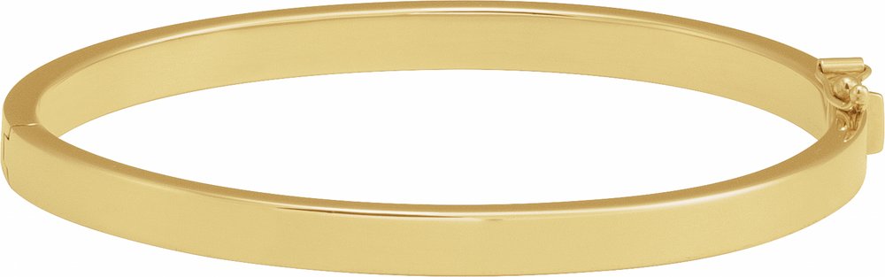 14K Yellow Engravable 5 mm Tube Hinged Bangle 7" Bracelet