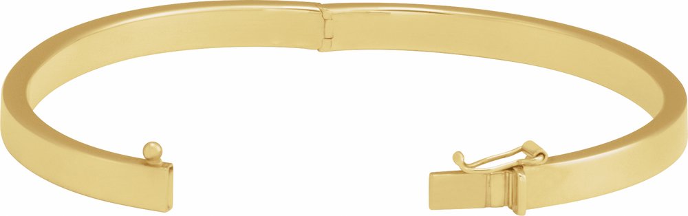 14K Yellow Engravable 5 mm Tube Hinged Bangle 7" Bracelet