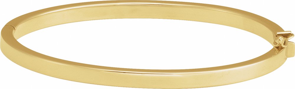 14K Yellow Engravable 4 mm Tube Hinged Bangle 7" Bracelet