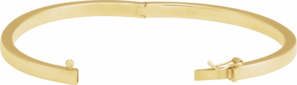 14K Yellow Engravable 4 mm Tube Hinged Bangle 7" Bracelet