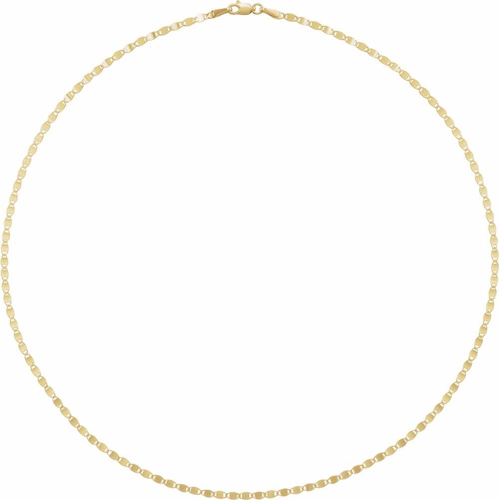 14K Yellow Gold 2.7 mm Mirror 20" Chain