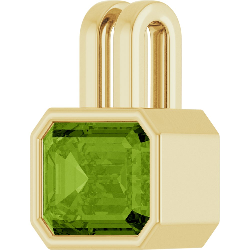 14K Yellow Gold Natural Peridot Pendant
