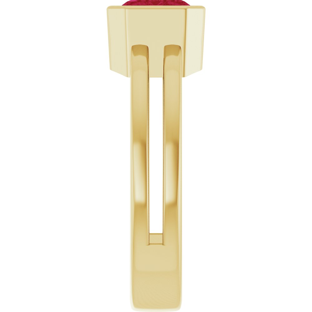 14K Yellow Gold Lab-Grown Ruby Ring