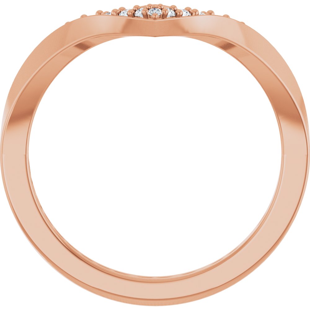 14K Rose Gold 1/10 CTW Natural Diamond Contour Band