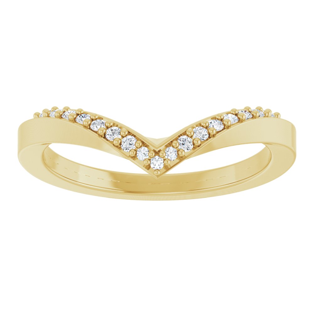 14K Yellow Gold 1/10 CTW Lab-Grown Diamond Contour Band