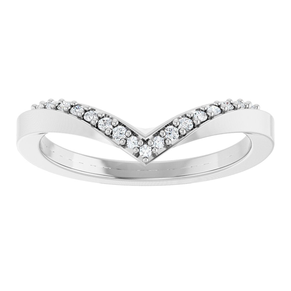14K White Gold 1/10 CTW Lab-Grown Diamond Contour Band