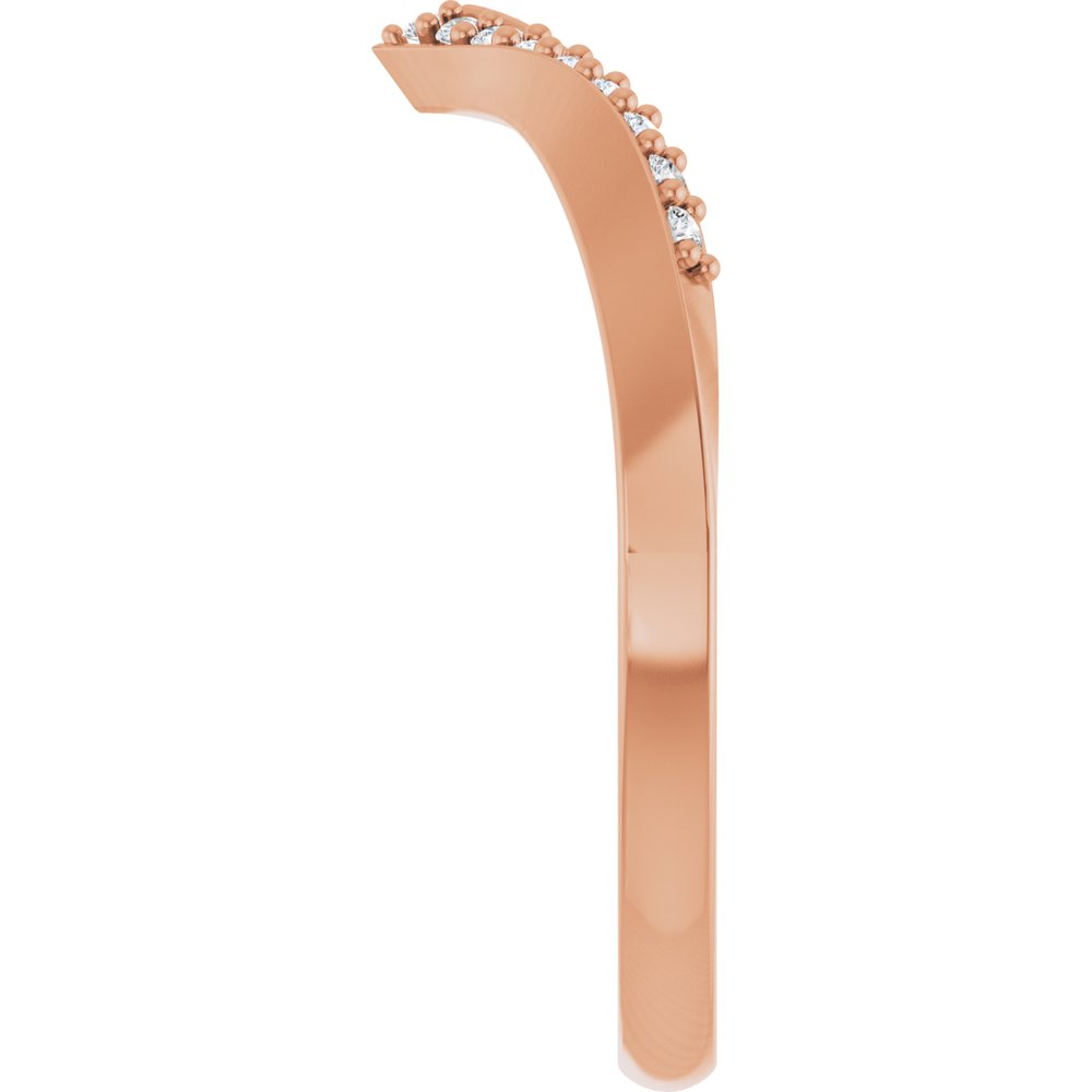 14K Rose Gold 1/10 CTW Natural Diamond Contour Band