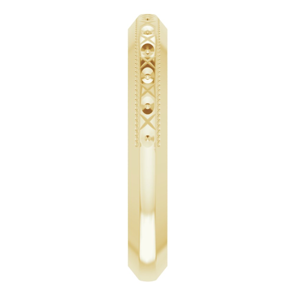 18K Yellow Gold 3 mm Milgrain Geometric Band Size 5.5