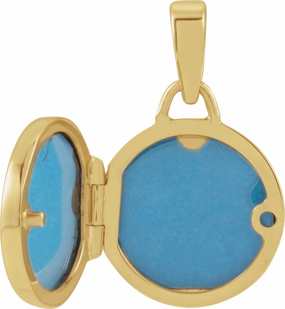 14K Yellow Gold Round Locket Pendant