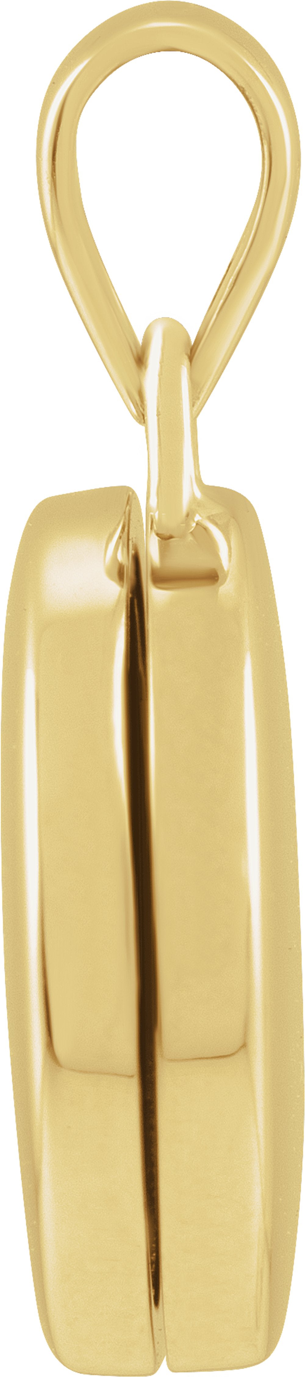 14K Yellow Gold Round Locket Pendant
