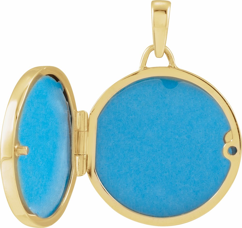 14K Yellow Gold Round Locket Pendant