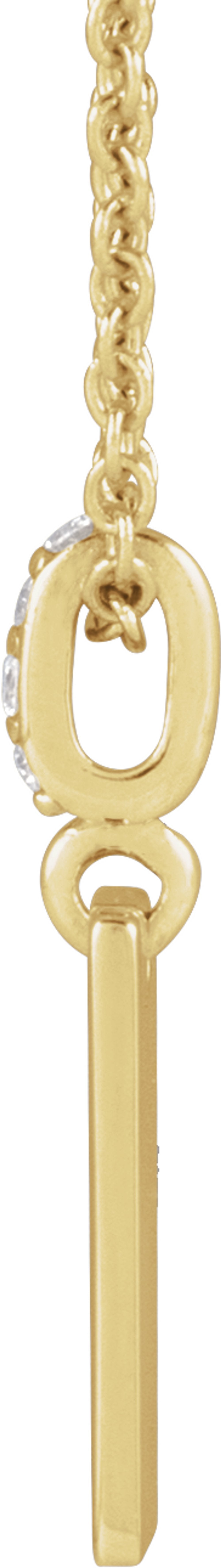 14K Yellow Gold .02 CTW Natural Diamond Engravable 16-18" Necklace