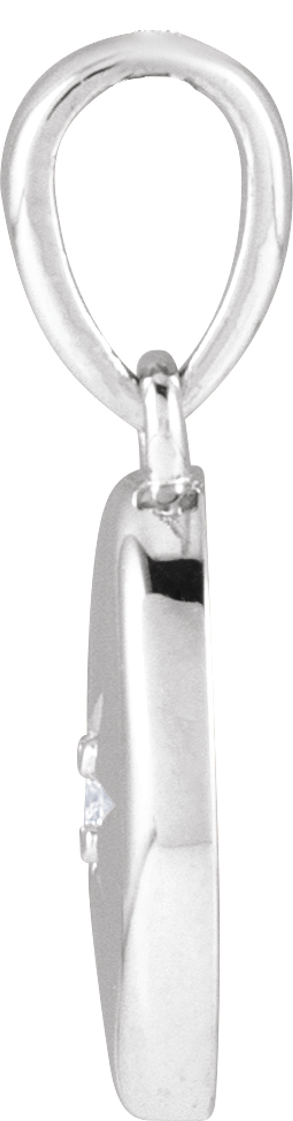 14K White Gold .015 CT Natural Diamond Star Pendant