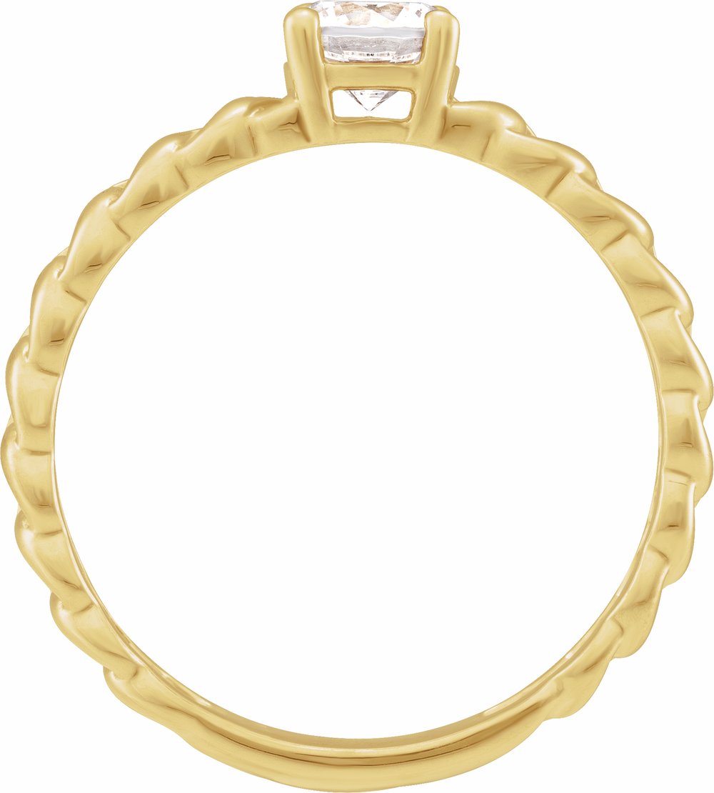 14K Yellow Gold 1/2 CT Lab-Grown Diamond Solitaire Ring