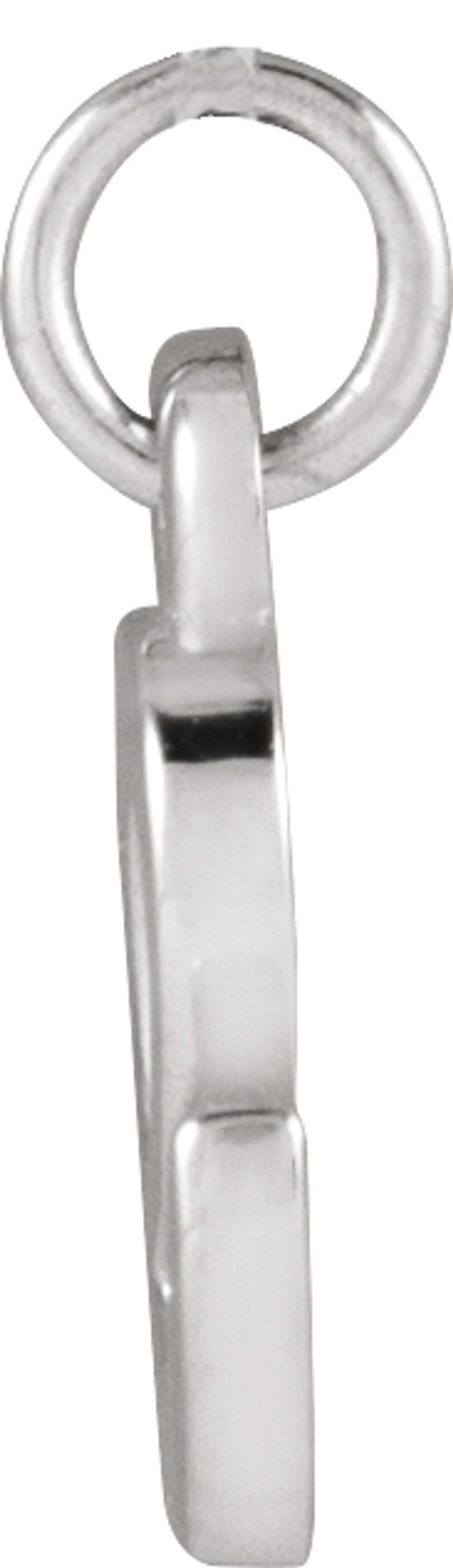 14K White Gold Petite Initial E Pendant