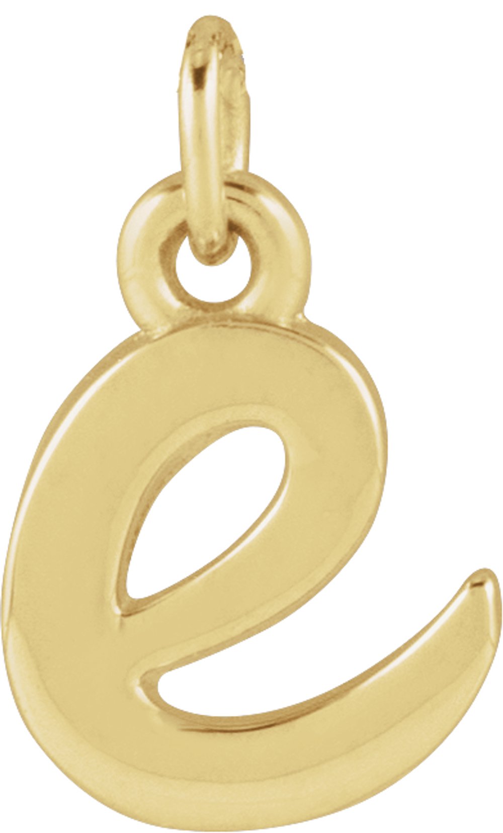14K Yellow Gold Petite Initial E Pendant