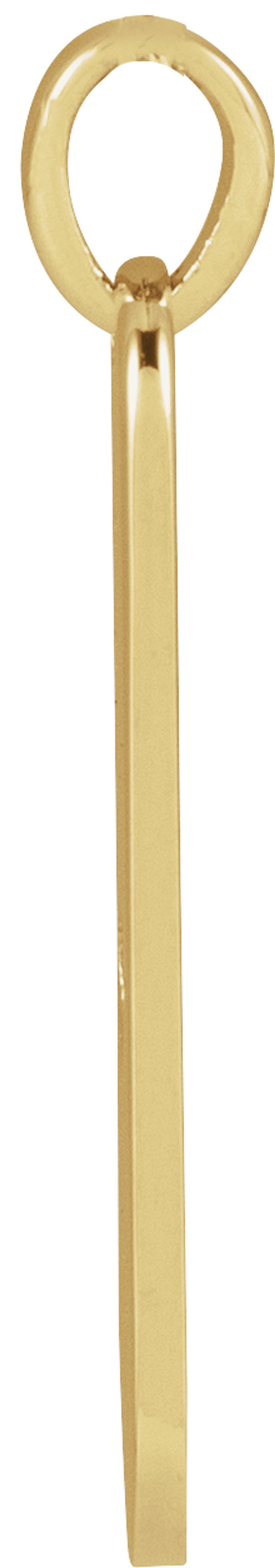 14K Yellow Gold Engravable Heart Bar Pendant