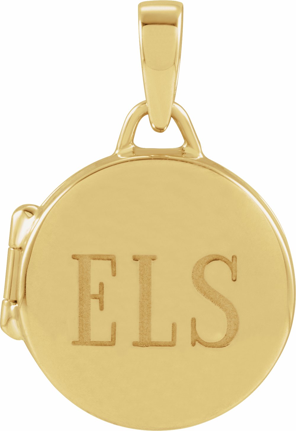 14K Yellow Gold Round Locket Pendant