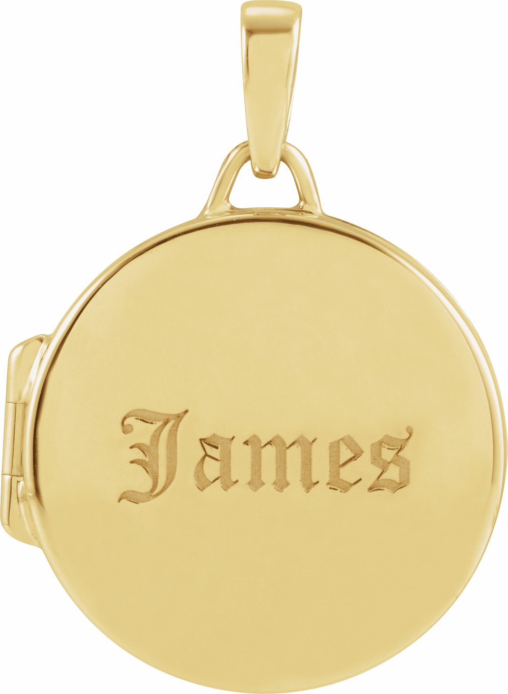 14K Yellow Gold Round Locket Pendant