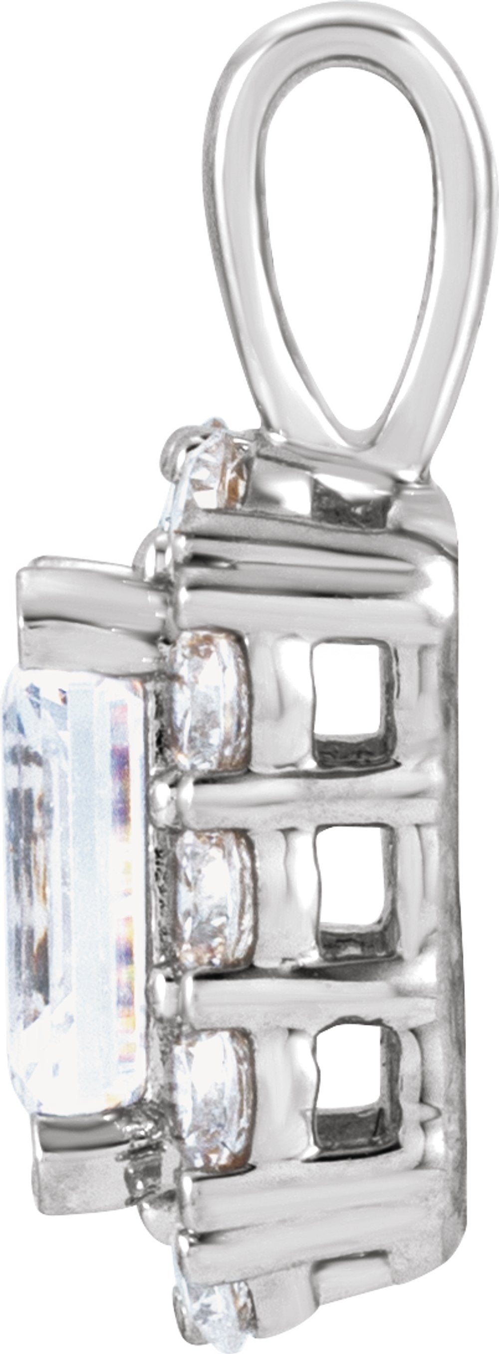 14K White Gold 1 1/2 CTW Lab-Grown Diamond Halo-Style Pendant