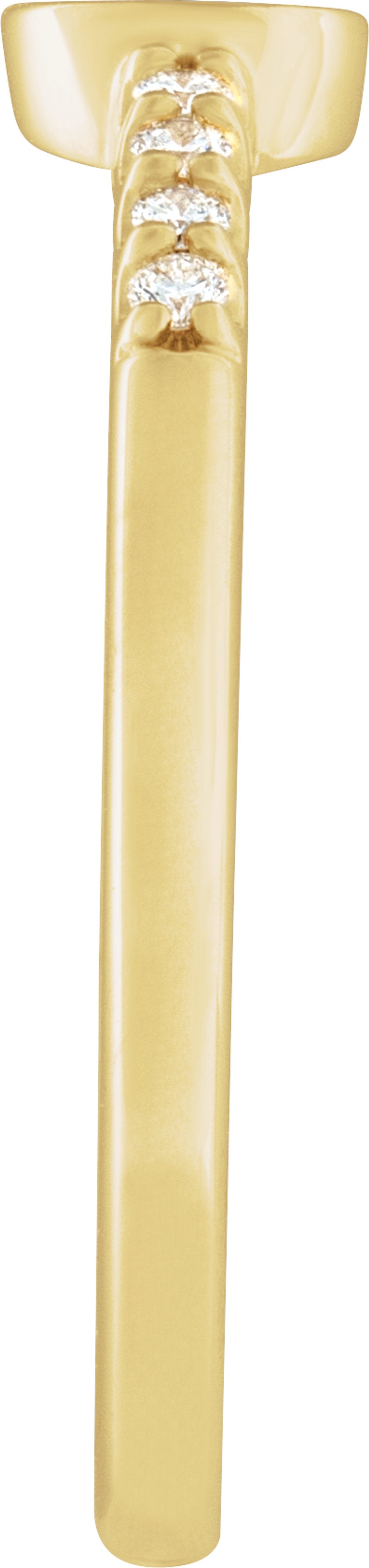 14K Yellow Gold .07 CTW Natural Diamond Engravable Signet Ring