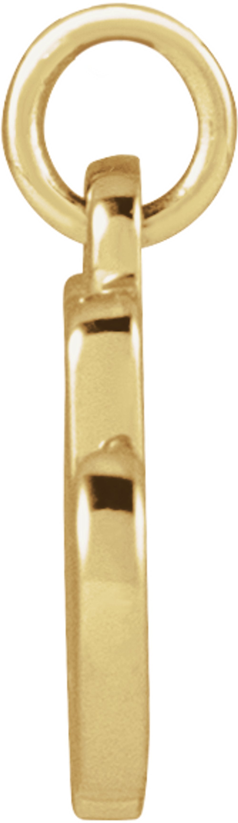 14K Yellow Gold Petite Initial M Pendant