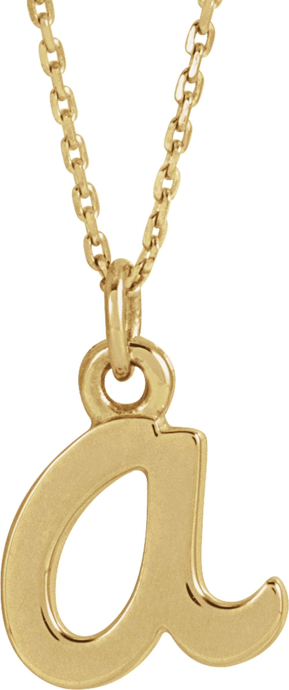 14K Yellow Gold Petite Initial A 16" Necklace