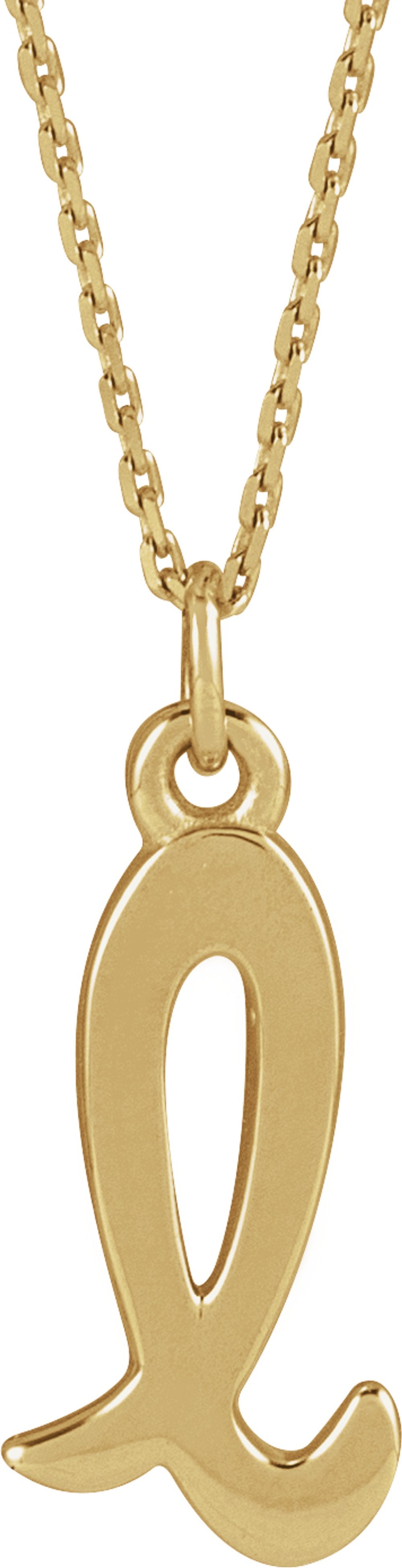 14K Yellow Gold Petite Initial L 16" Necklace