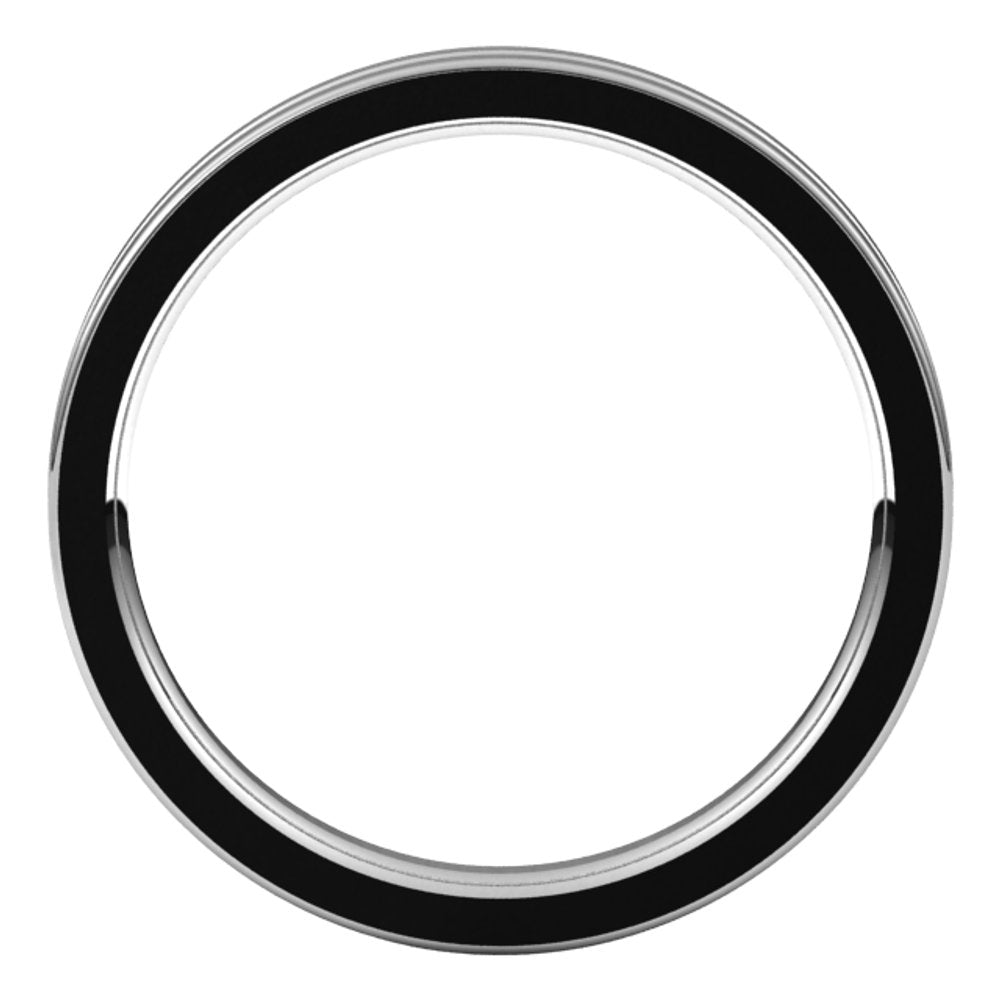 10K White 2.5 mm Grooved Flat Comfort Fit Band Size 6.5