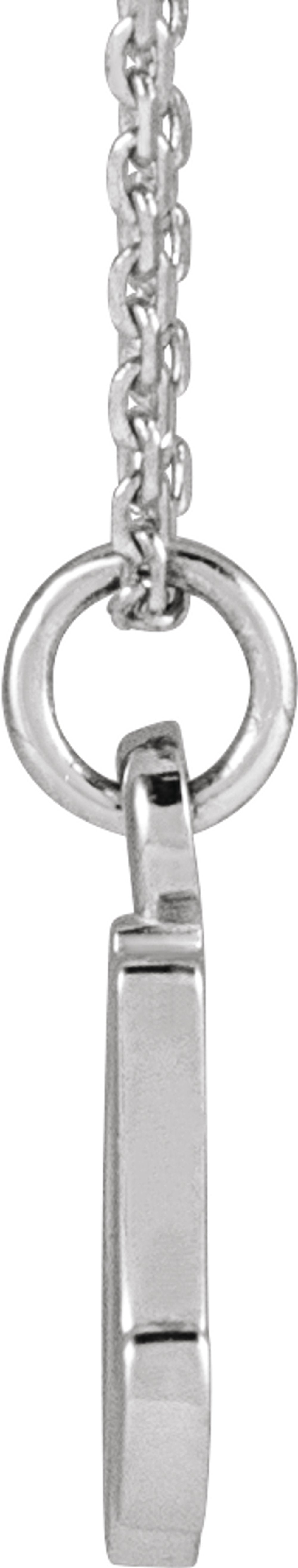 14K White Petite Initial A 16" Necklace