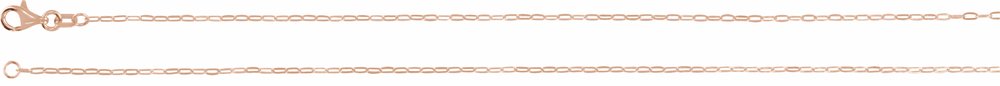 14K Rose Gold 1.25 mm Paperclip-Style 18" Chain