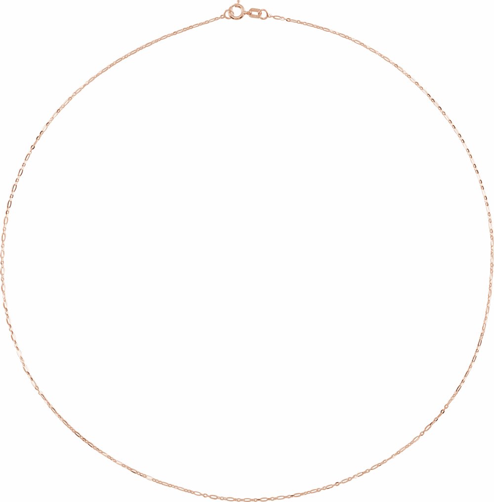 14K Rose Gold 1.25 mm Figaro 18" Chain